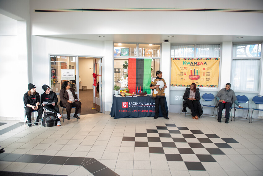 A picture of a desk with information about Kwanza